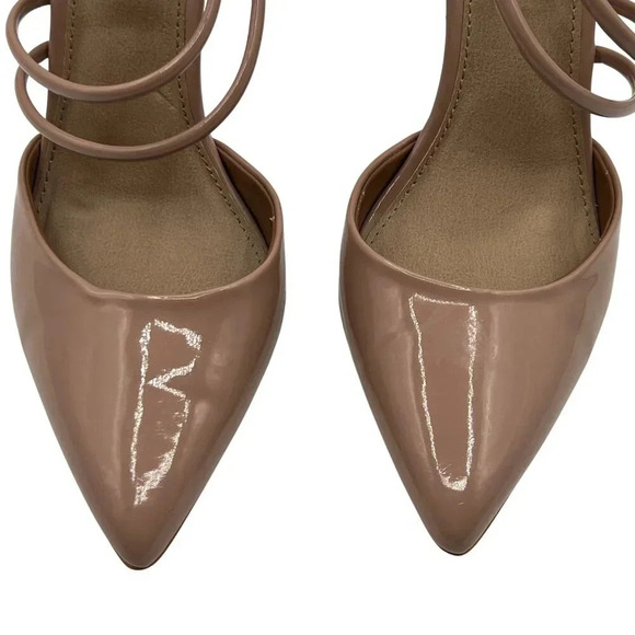Steve Madden Womens 6M Ciena Pointed Toe Strappy Nude Heels Minimalist Stiletto - Picture 7 of 16